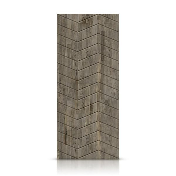 CALHOME 42 in. x 84 in. Hollow Core Weather Gray Stained Pine Wood Interior Door Slab