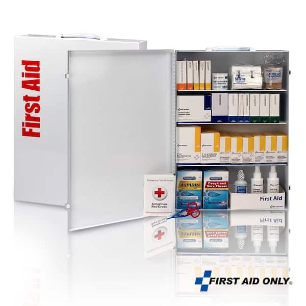 4-Shelf 150-Person Metal Cabinet, OSHA, First Aid Kit (1060-Piece)