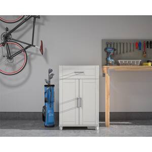 Kai 23.69 in. W x 39.25 in. H x 15.38 in. D 1 Drawer/ 2 Door Base Freestanding Cabinet in White