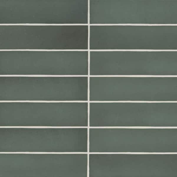 Sample-Makoto 4 in. x 5 in. Matte Midori Green Ceramic Wall Subway Tile