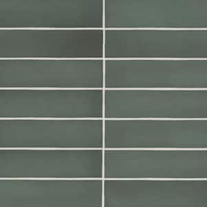 Makoto Rectangle 2 in. x 10 in. Matte Midori Green Ceramic Wall Tile (5.38 sq. ft./Case)