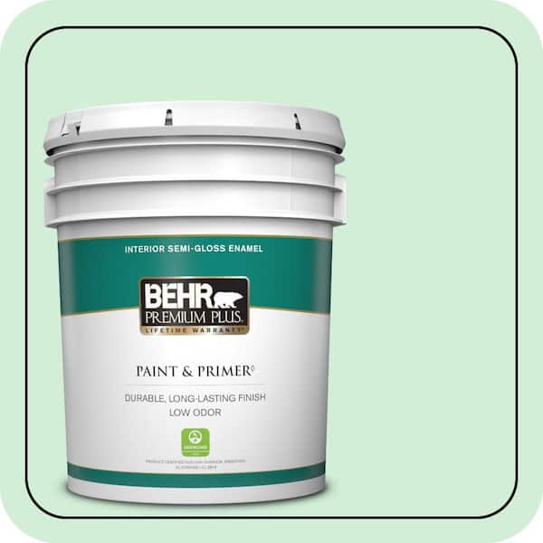 BEHR PREMIUM PLUS 5 gal. #P400-2 End of the Rainbow Semi-Gloss Enamel Low Odor Interior Paint & Primer