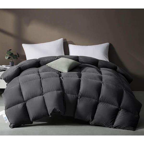 Dark Grey Down/Feather Blend Comforter Queen Size Duvet Inserts Comforter