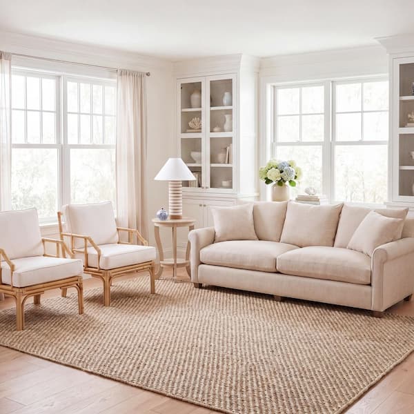 Natural Fiber 10 ft. x 14 ft. Natural Woven 2-Tone Area Rug