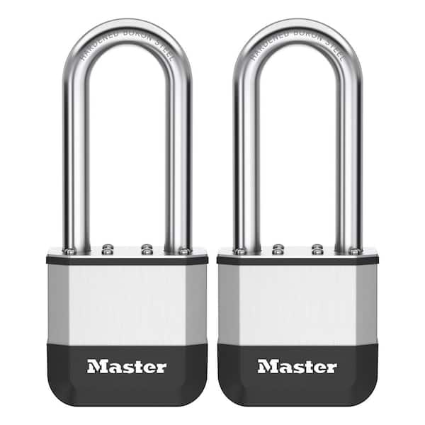 Elite Heavy Duty Lock with Hardened Boron Steel Shackle, 2-5/8 in. wide, 2-½ in. Shackle; Two-Pack