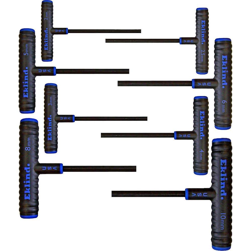 Pack of 6 Eklind 34660 6 mm Standard Grip Hex T-Keys, 