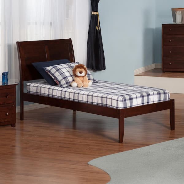 AFI Portland Twin Platform Bed with Open Foot Board in Walnut