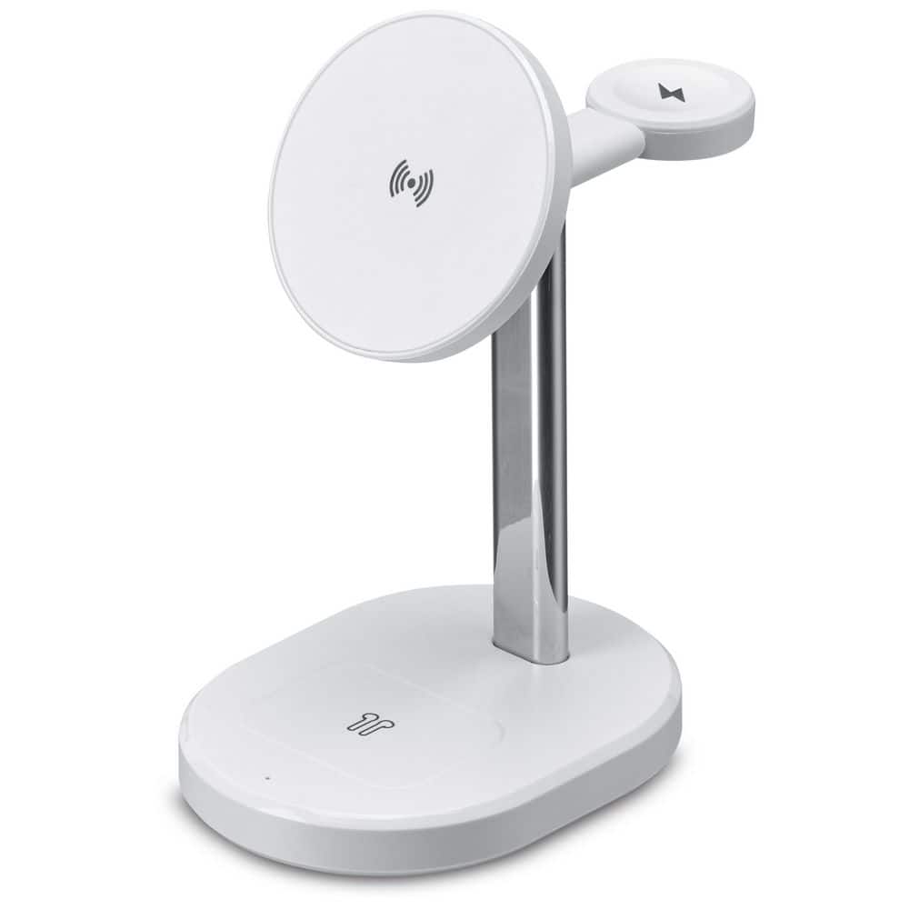 3-in-1 Wireless Charging Stand, Charges Phone, Smartwatch, and Earbuds, Output Power 15W Max, USB-C for DC Power, White price history on PriceWatchPro