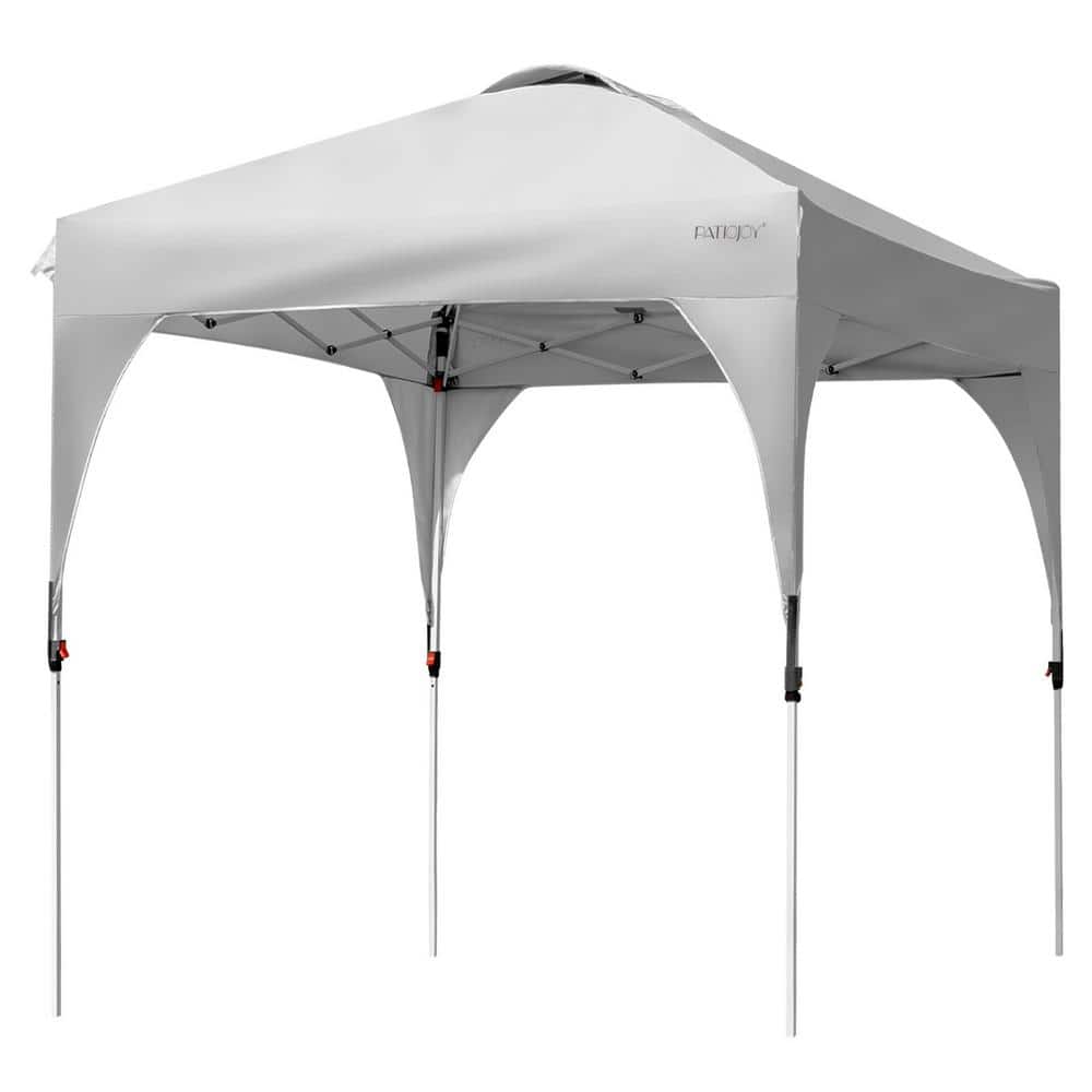HONEY JOY Popup 6.6 ft. x 6.6 ft. Grey Canopy Tent Height Adjustable