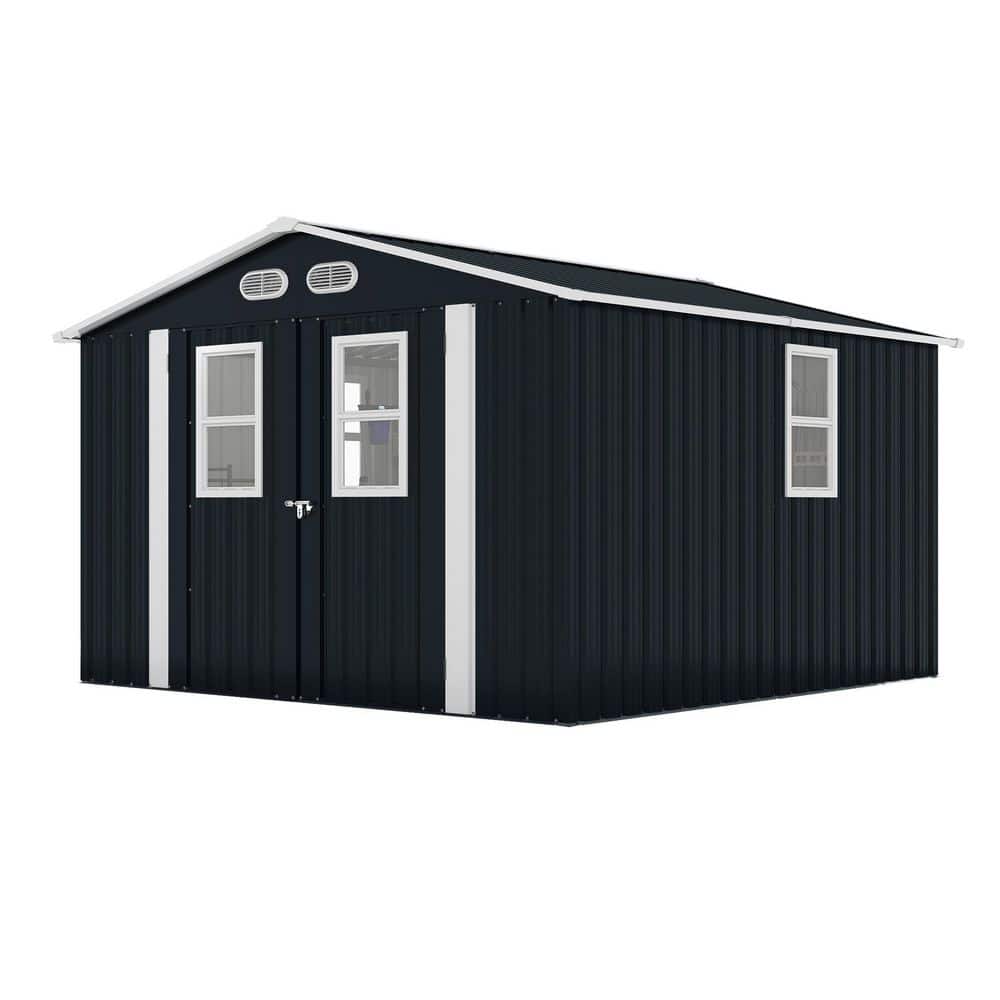 Noble House Eric 8 ft. W x 8 ft. D Dark Gray Metal Patio Outdoor