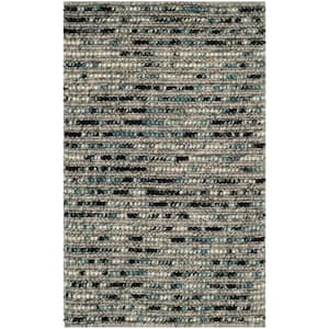 Bohemian Grey/Multi Doormat 3 ft. x 5 ft. Striped Area Rug