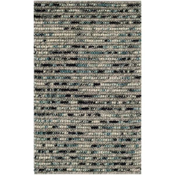 SAFAVIEH Bohemian Grey/Multi Doormat 3 ft. x 5 ft. Striped Area Rug