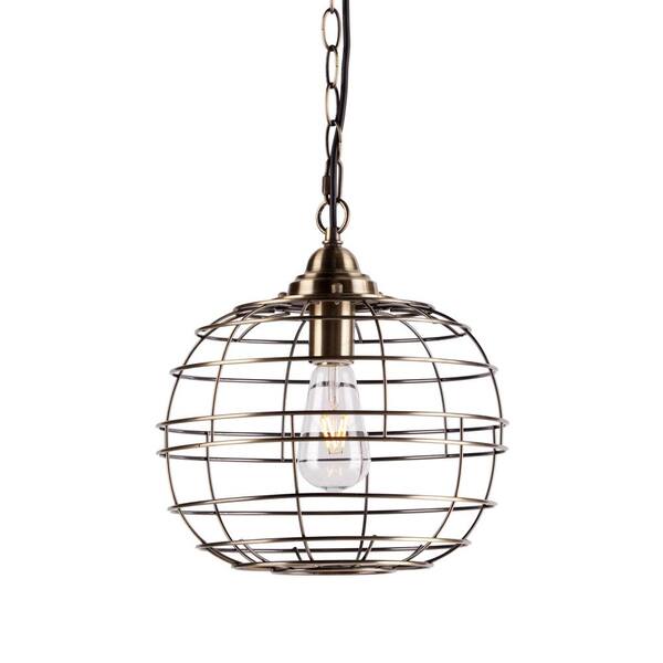 Southern Enterprises Medras 60-Watt Antique Bronze Integrated LED Pendant