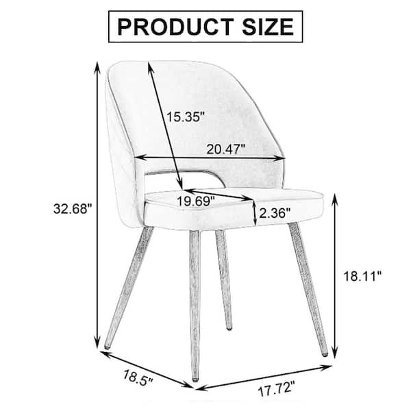 20.47 in. Grey Modern Dining Room Lounge Chair Upholstered Side