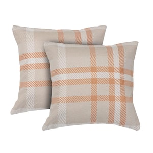 Tartan Tuscan Square Outdoor Accent Throw Pillow (Set of 2)