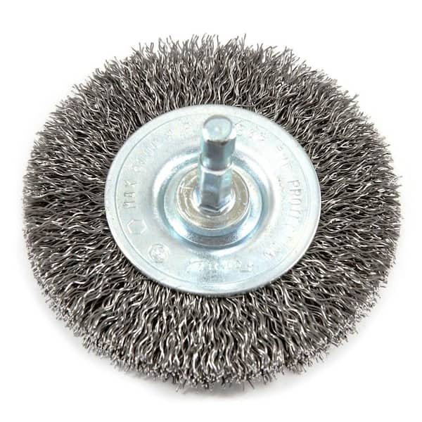 Forney 3 in. x 1/4 in. Hex Shank Coarse Crimped Wire Wheel Brush