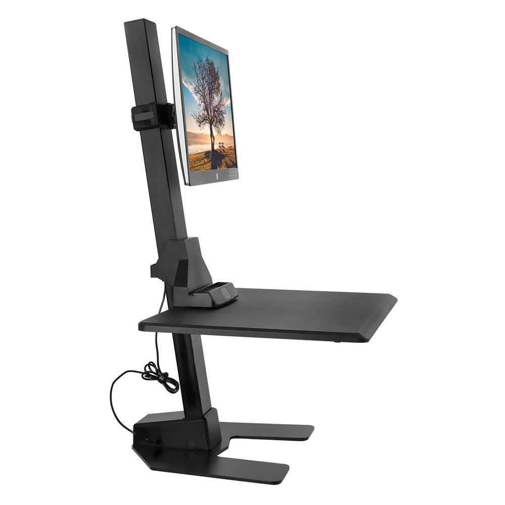 MOUNT-IT! 28.3 in. W Black Motorized Sit-Stand Desk Converter -  MI-7951