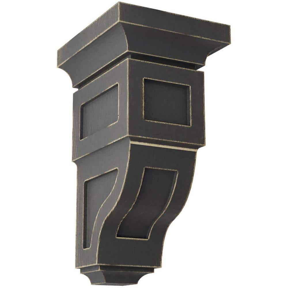 Black Rubberwood Vintage Architectural Corbel, 8" Height