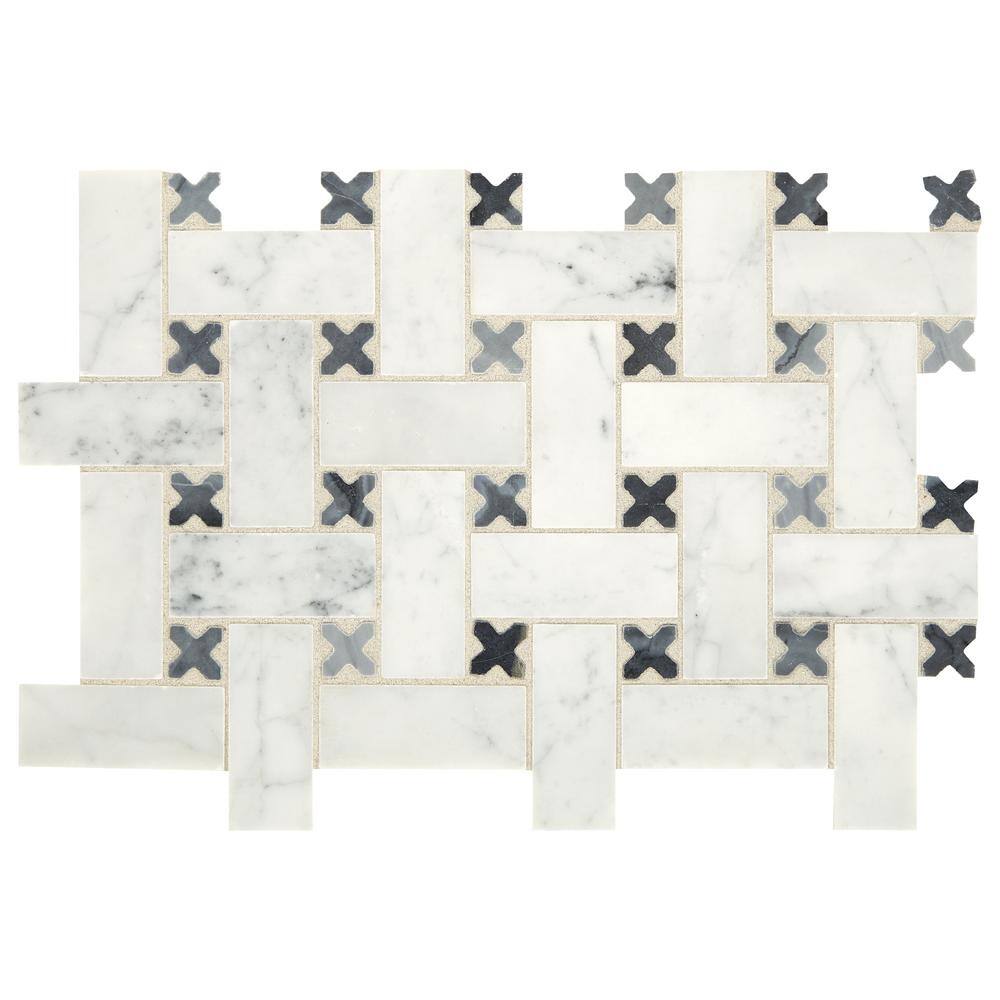 Lexstone Arctic Weave 12 in. x 12 in. Mixed Finish Ceramic Basketweave Floor and Wall Mosaic Tile (10 sq. ft./case) price history on PriceWatchPro