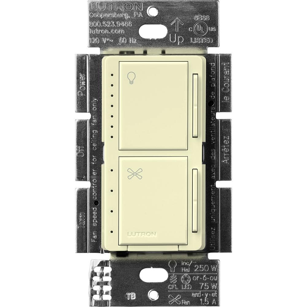 Maestro LED Plus Push Button Fan Control and Light Dimmer, 75-Watt LED/1.5A Fans, Single-Pole, Almond (MACL-LFQ-AL) price history on PriceWatchPro