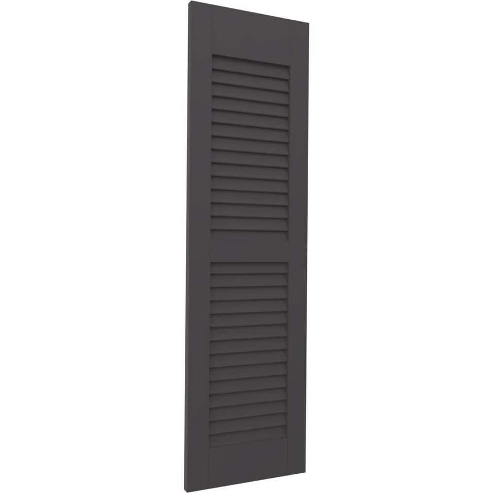 18 in. W x 51 in. H Americraft 2-Equal Louver Exterior Real Wood Shutters Pair in Shadow Mountain price history on PriceWatchPro