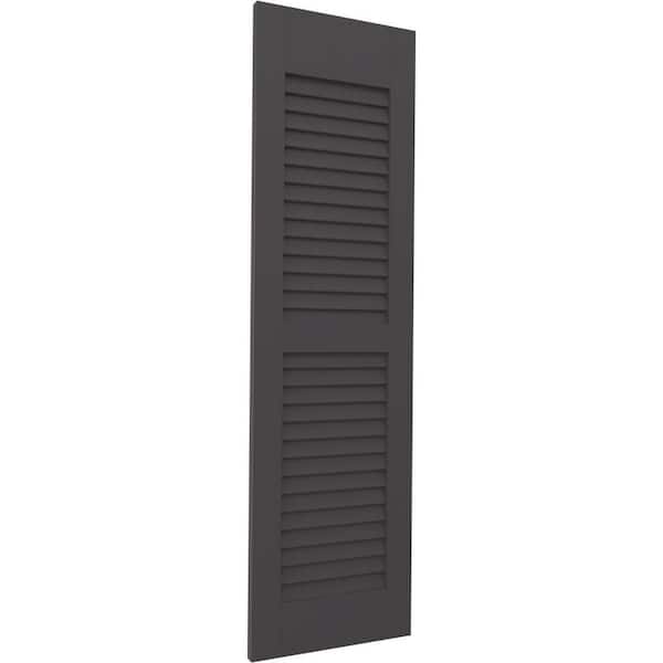 Ekena Millwork 18 in. W x 51 in. H Americraft 2-Equal Louver Exterior Real Wood Shutters Pair in Shadow Mountain