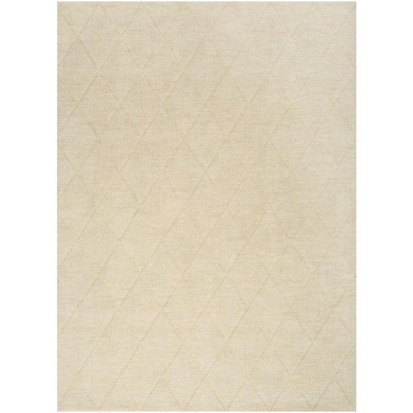 Wool Haven Ivory 4 ft. x 6 ft. Diamond Contemporary Area Rug