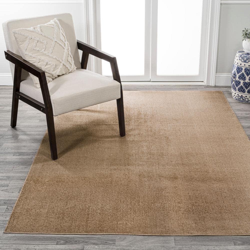 Brown Synthetic 4' x 6' Washable Reversible Area Rug