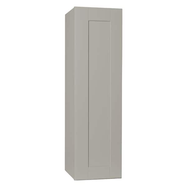 Hampton Bay Shaker 12 in. W x 12 in. D x 42 in. H Assembled Wall Kitchen Cabinet in Dove Gray