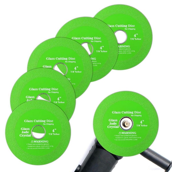 Diamond Glass Cutting Disc 5-Pack for Angle Grinder 4 Ultra-Thin Tile Cutter for Ceramic Crystal Jade Wine Bottles
