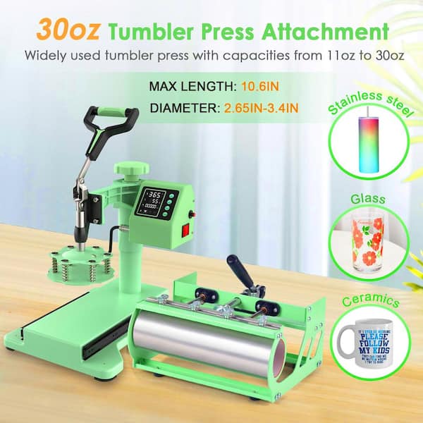 SEEUTEK 5 in 1 Heat Press Machine with 30oz. Tumbler Press, 12 in