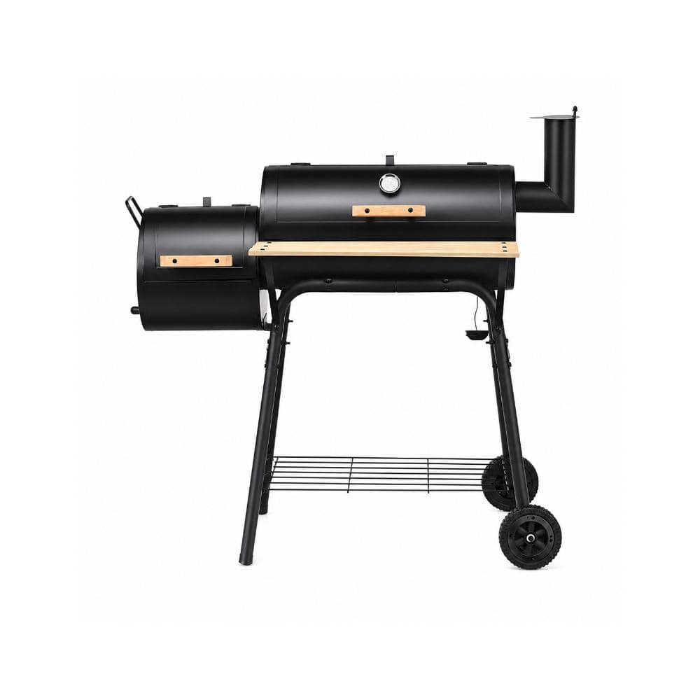 45.5 in. Steel Outdoor Charcoal BBQ Grill with Offset Firebox and Side Shelf, Black price history on PriceWatchPro