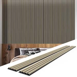 6-Pieces 102 In. x 6.5 In. x 0.94 In. WPC 3D Wood Wall Paneling for Interior Wall Decor Light, Black (27.6 sq. ft./Case)