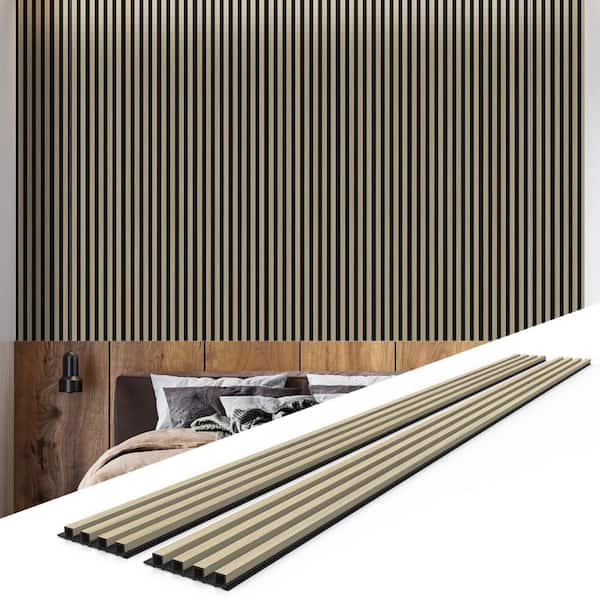 sunwings 6-Pieces 102 In. x 6.5 In. x 0.94 In. WPC 3D Wood Wall
