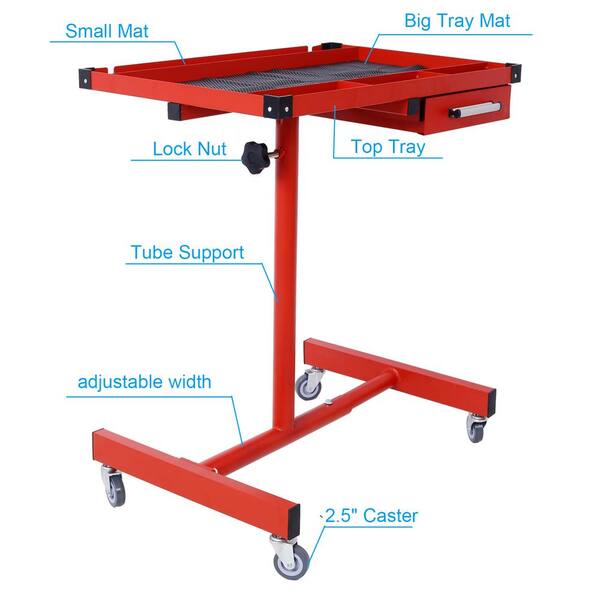 Sudzendf Red Portable Adjustable Tear Down Work Table with