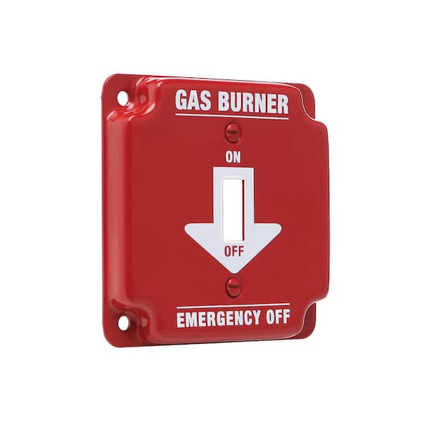 Unbranded - 2-Gang Red (1 Toggle) Emergency Gas Burner Wall Plate