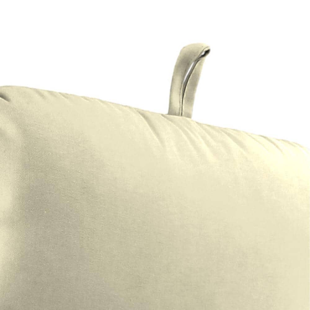 Canvas Beige Outdoor Chair Cushion with Ties and Hanger Loop