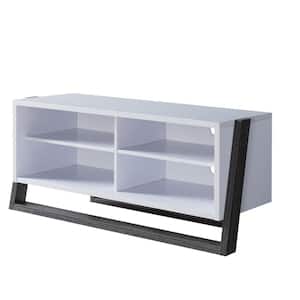 Addis 2-Piece 49.5 in. W Gray TV Console with 6-Shelves Fits TV's Up to 56 in. with Cable Management