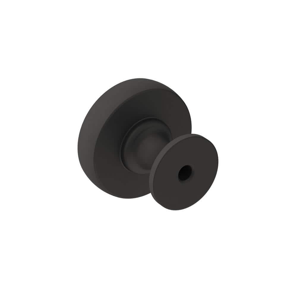 Matte Black Round Traditional Cabinet Knob with Mounting Hardware