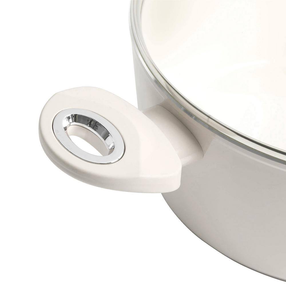 Linen White 7-Piece Aluminum Non-Stick Cookware Set