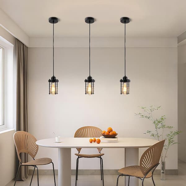 OUKANING 1-Light Unique Industrial Mini Metal Hanging Lamp