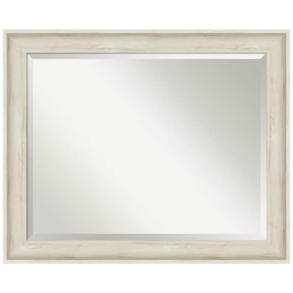 Amanti Art Regal Birch Cream 32.75 in. H x 26.75 in. W Framed Wall Mirror