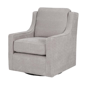 Lois Grey Chenille Swivel Chair