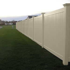 Monroe 6 ft. H x 8 ft. W Beige Vinyl Privacy Fence Panel Kit