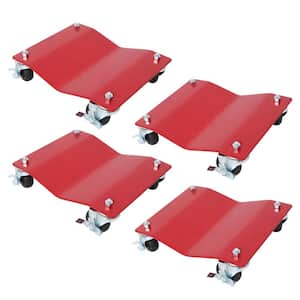 4Pack 2500lbs Capacity Professional Steel Vehicle Dollies,Heavy Duty Wheel Dolly,Car Dolly,Steel Tire Skates with Brakes