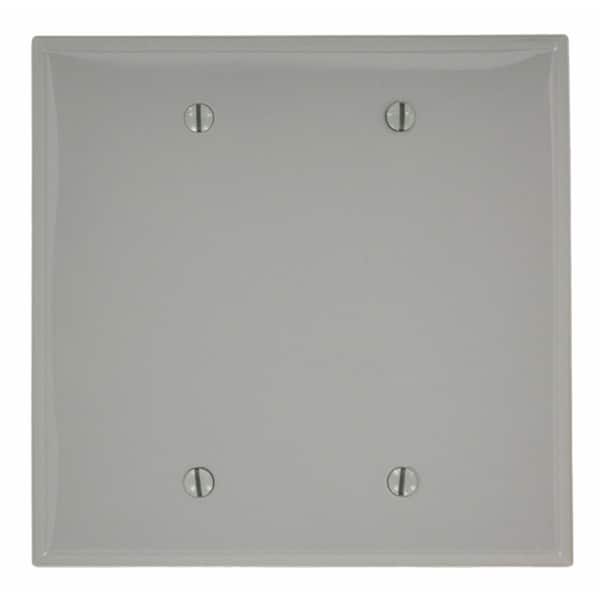 Leviton Gray 2-Gang Blank Plate Wall Plate (1-Pack)
