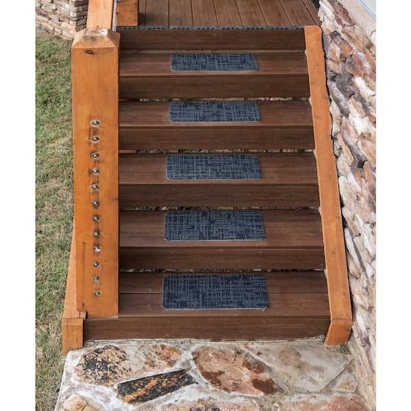 Peel and Stick Charcoal 8 in. x 18 in. Stair Tread Cover (Set of 13)
