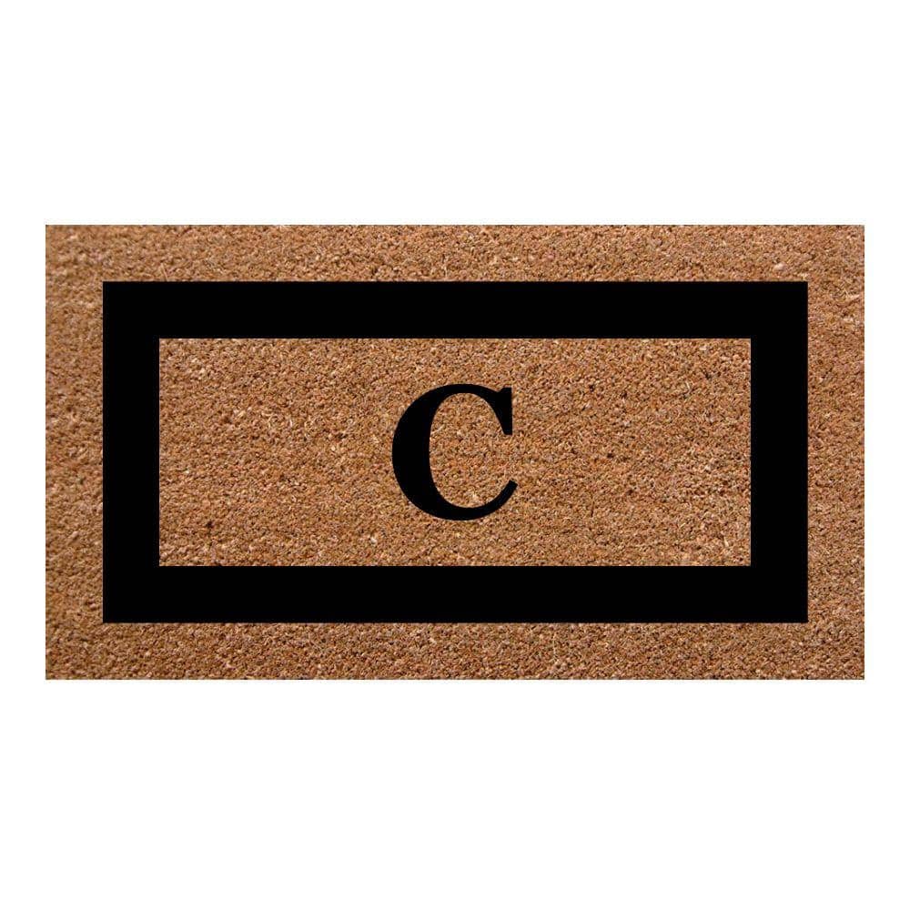 Superscraper Brown 20 in. x 36 in. Single Picture Frame Bungalow Monogrammed C Indoor Outdoor Door Mat price history on PriceWatchPro