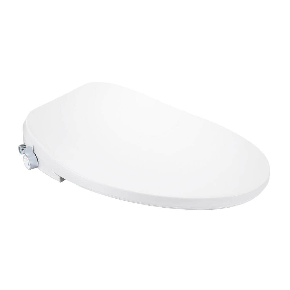 White Elongated Smart Bidet Toilet Seat with Remote Control