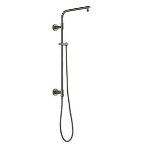 Round Contemporary 26 in. Column Shower Bar in Black Stainless